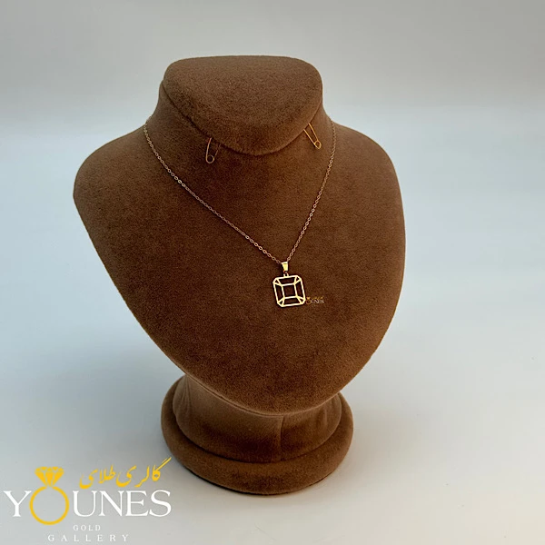 آویز هنری مربعی مشبک طلا لیزری